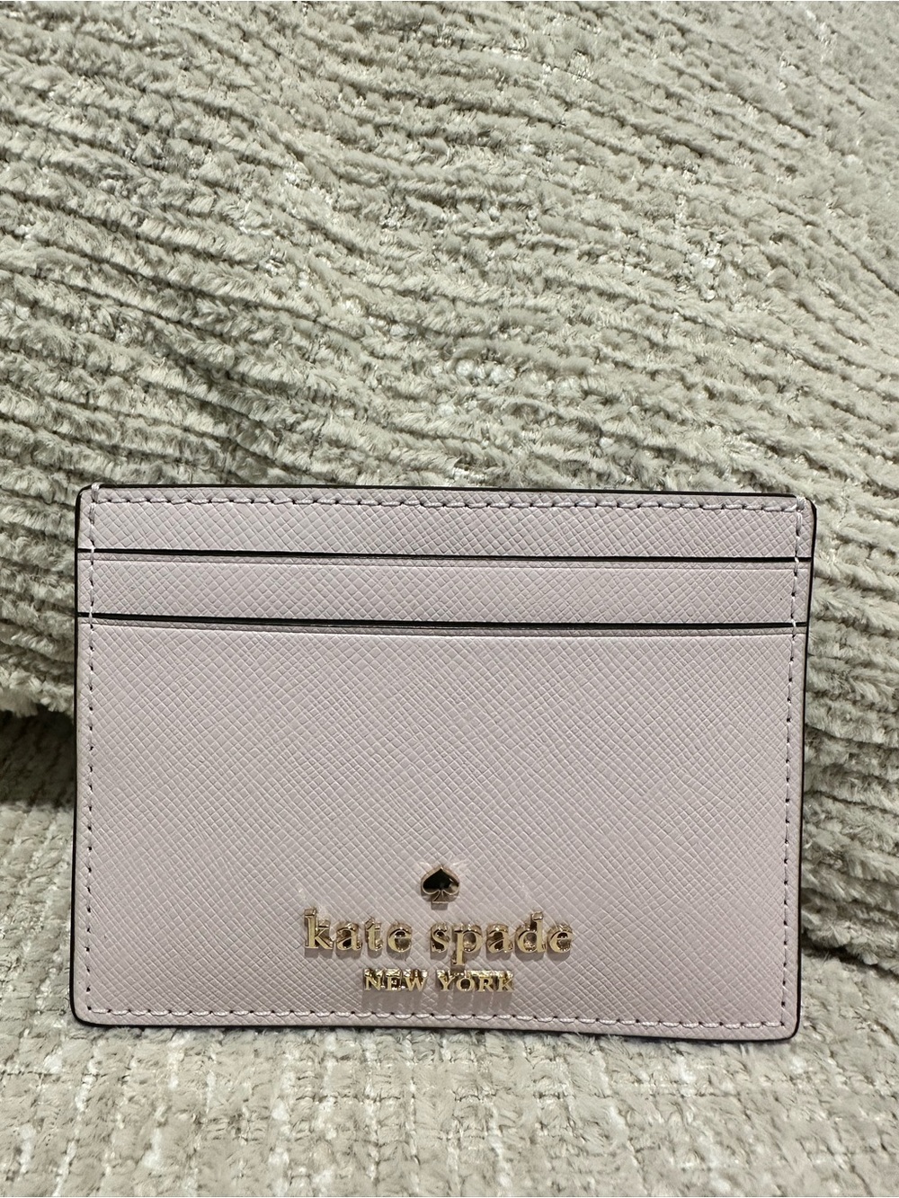 NWT-Kate Soade Pale Pink Saffiano Leather Card Holder - Picture 1 of 7